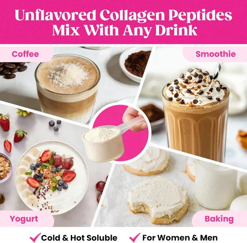 Miniatura 9 de Venture Pal Polvo de colágeno múltiple tipo I, II, III, V, X - Péptidos de colágeno hidrolizados MSM, GC, ácido hialurónico y vitamina C
