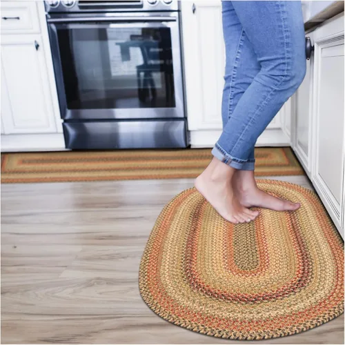 Miniatura 190 de Homespice Alfombras de Área Ovaladas Trenzadas de Yute Denim Azul de 8x10 pies para Sala de Estar, Dormitorio y Comedor. Apto para Mascotas. Estilos