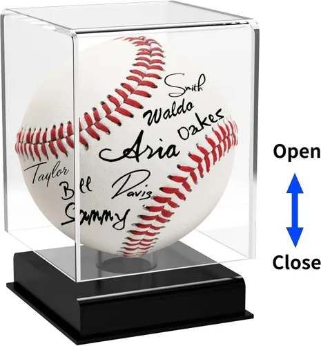 Miniatura 2 de Estuche de béisbol acrílico para exhibición, cubo de exhibición de béisbol con protección UV, estuche transparente de béisbol con autógrafo, vitrina