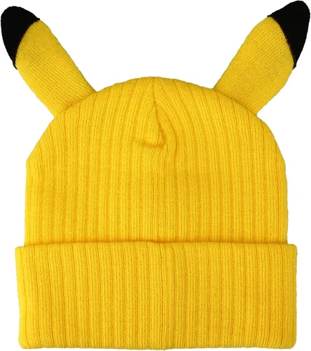 Miniatura 3 de Bioworld Pokemon Pikachu Inspired Yellow Cuff Beanie, Amarillo