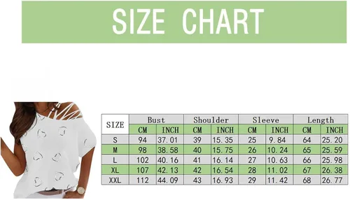Miniatura 4 de Camiseta de manga corta con estampado de corazón para mujer, con un hombro descubierto, informal, con tiras