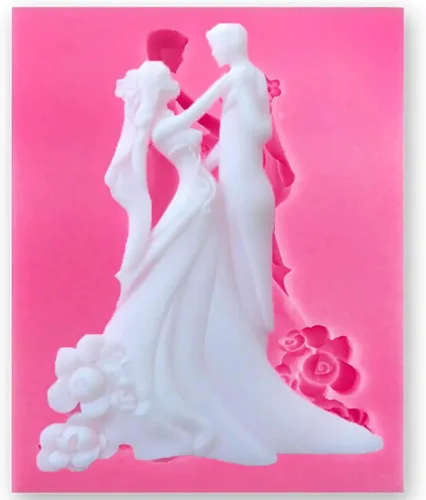 Molde de silicona para decoración de pastel de novia y novio, molde de baile para parejas, gelatina, azúcar, chocolate, fondant, moldes de silicona