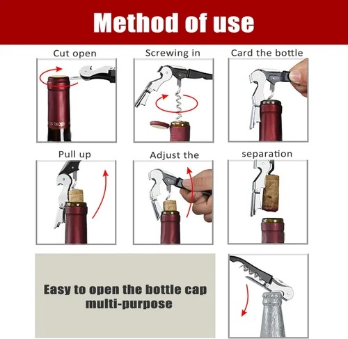 Miniatura 6 de RECUTMS 12 paquetes de sacacorchos de acero inoxidable plegable cerveza o abrebotellas cortador de papel de aluminio dentado, perfecto para bares