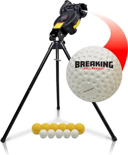 Miniatura 9 de PowerNet Launch F-lite Softball & Baseball Pitching Machine, Dimpled Practice Balls, Bucket of Baseballs, Coaching Bucket Bundle for Pitching