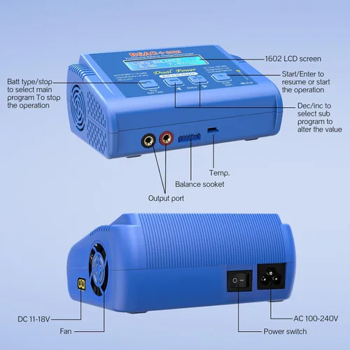 Miniatura 6 de Cargador de batería de equilibrio B6AC, B6 AC 80W Lipo cargador de equilibrio de batería 6A descargador, cargador de batería de coche RC