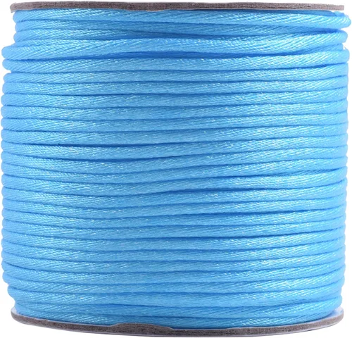 Miniatura 125 de KONMAY 80 Yardas 1.0mm Cordón Rattail de Nylon Satén Seda Trim Hilo para Cuentas para Nudos Chinos, Kumihimo, Trabajo con Cuentas, Macramé, 2-Azul