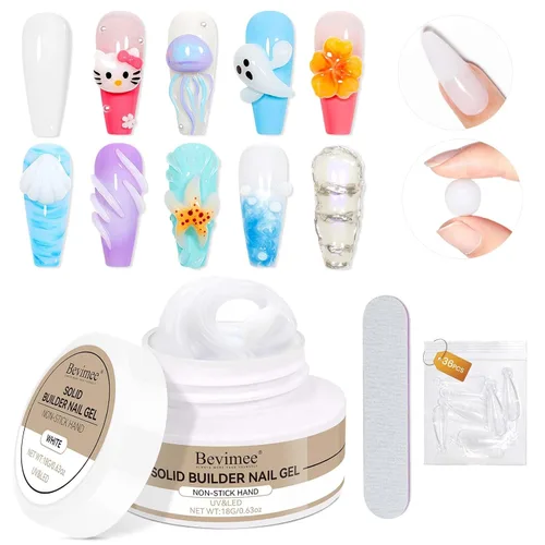 Miniatura 15 de Gel para esculpir 3D transparente para arte de uñas, 0.46 onzas de gel sólido para uñas, gel duro no pegajoso, moldeo a mano, tallado para esculpir
