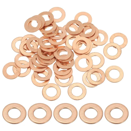 Miniatura 16 de PATIKIL Anilla de arandela de cobre M4, 25 piezas, 4mm ID 8mm OD 1mm de espesor, arandela plana métrica de sello de cobre para tornillos, pernos