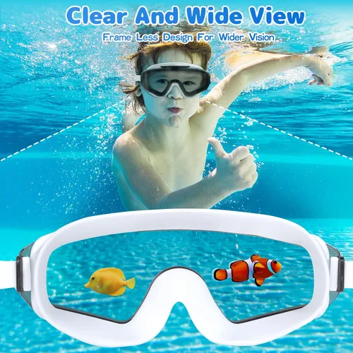 Miniatura 3 de EverSport - Paquete de 2 gafas de natación para niños de 8 a 16 años, capa extra de silicona, gafas de natación para niños, adolescentes, jóvenes