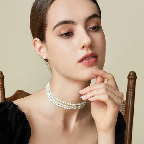 Miniatura 2 de BABEYOND - Collar de gargantilla de perlas de imitación redondo, collar estilo años 20, accesorios para fiesta temática Gatsby