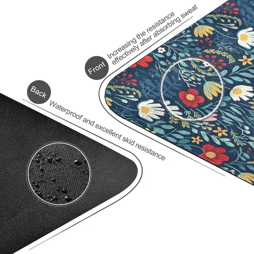 Miniatura 4 de Flowers Yoga Mat Non Slip Thick Kids Eco Friendly Rubber Workout Foldable Yoga Mat Women Exercise