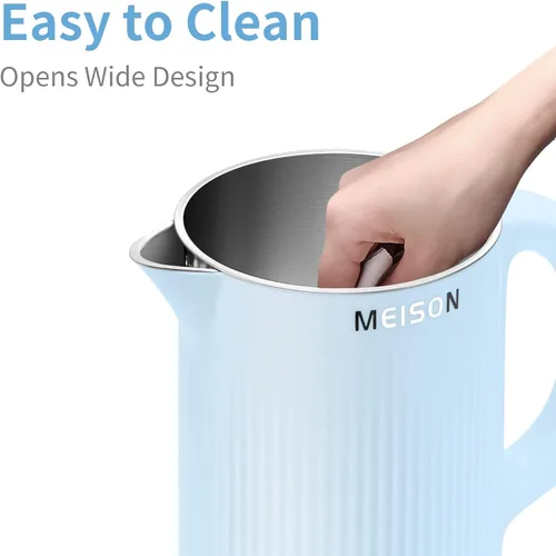 Miniatura 4 de Hervidores eléctricos de acero inoxidable para agua hirviendo, calentador de caldera de agua caliente de doble pared, tetera eléctrica Cool Touch