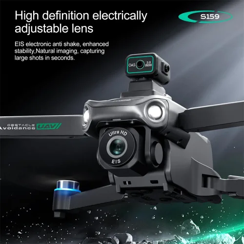 Miniatura 8 de Drone GPS con cámara EIS 8K UHD para adultos, 5G WiFi FPV RC Quadcopter con motores sin escobillas, posicionamiento de flujo óptico, evitación
