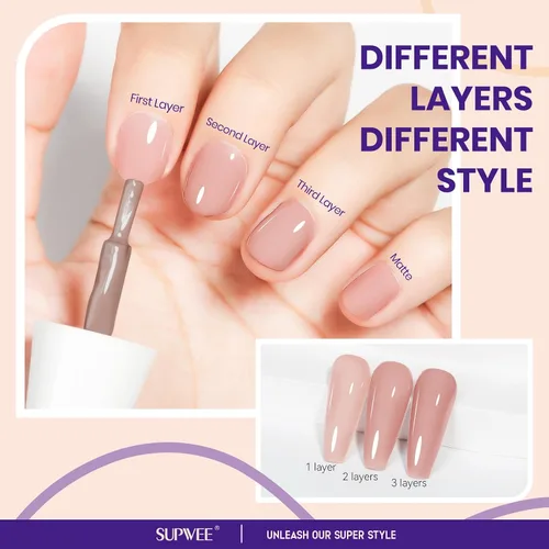 Miniatura 3 de Esmalte de uñas nude de secado rápido, 0.63 onzas líquidas, esmalte de uñas regular de secado rápido, esmalte de uñas de alto brillo para otoño