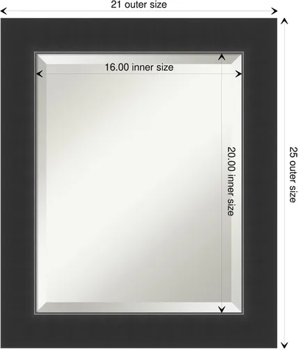Miniatura 4 de Amanti Art Espejo de pared, espejo con marco de madera negra Corvino para decoración de pared o para usar como espejo de baño para sobre