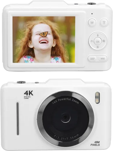 Miniatura 9 de Yunseity Cámara digital 4K, cámaras de pantalla HD de 48 MP de 2.8 pulgadas para fotografía, enfoque automático y antivibraciones, cámara compacta