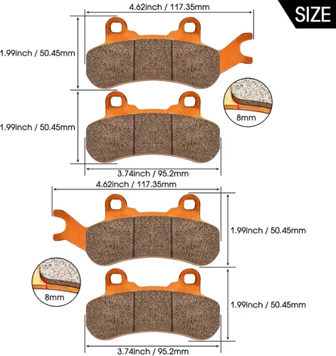 Miniatura 2 de Pastillas de freno para Can-Am Maverick X3 & X3 Max 4x4 XRS DPS Maverick Sport Trail 800 1000 2017-2025, 4 juegos pastillas de freno delanteras