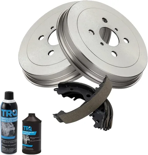 Miniatura 2 de TRQ Kit de tambor de freno trasero y zapata, lado izquierdo del conductor y del pasajero derecho con productos químicos compatibles con Scion xA xB
