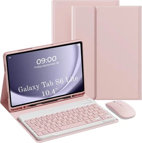 Miniatura 15 de Funda de teclado para Samsung Galaxy Tab S6 Lite de 10.4 pulgadas 2024, Galaxy Tab S6 Lite funda para tablet con ranura para bolígrafo, funda