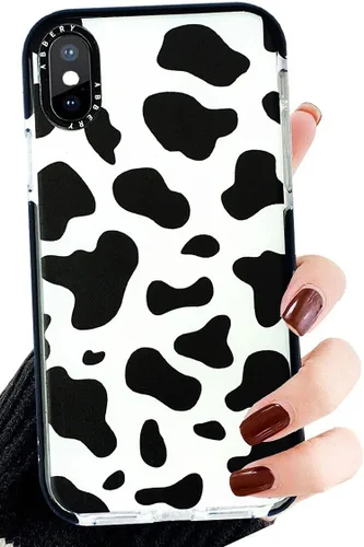 Miniatura 23 de Abbery Diseñado para iPhone 8 Plus/7 Plus/6 Plus/6S Plus Funda transparente con estampado de vaca, linda funda protectora de silicona TPU