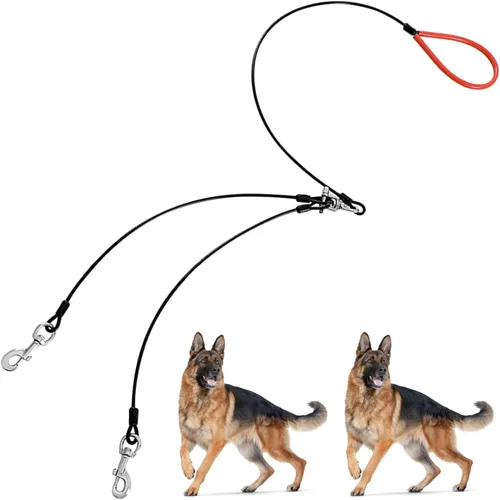 Miniatura 10 de Correa de perro resistente, correa de metal a prueba de mordidas para perros grandes (hasta 250 libras), correas de alambre para perros con agarre