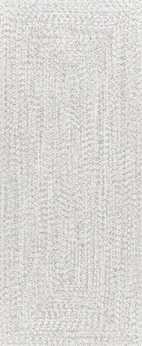 Miniatura 3 de nuLOOM Wynn Tapete trenzado para interiores y exteriores, 2 pies 6 pulgadas x 6 pies, color marfil