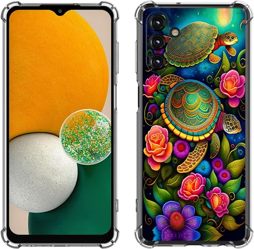 Miniatura 43 de Samsung Galaxy A14 5G - Funda para teléfono celular, diseño de flores de mariposa azul, a prueba de golpes, TPU con bordes elevados, compatible
