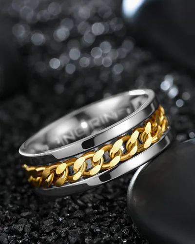Miniatura 35 de King Ring 8mm Spinner Ring – Fidget Ring for Men & Women – Designed in USA