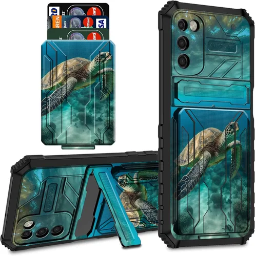 Miniatura 43 de Funda tipo cartera para Samsung Galaxy S22 Ultra con soporte para tarjeta de crédito y soporte de doble capa de policarbonato duro de PC suave TPU a