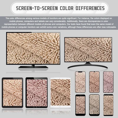 Miniatura 3 de Yimobra Tapetes de baño lavables, de chenilla súper suave y absorbente, para suelo y alfombra, de secado rápido, antideslizante, para bañera y Beige