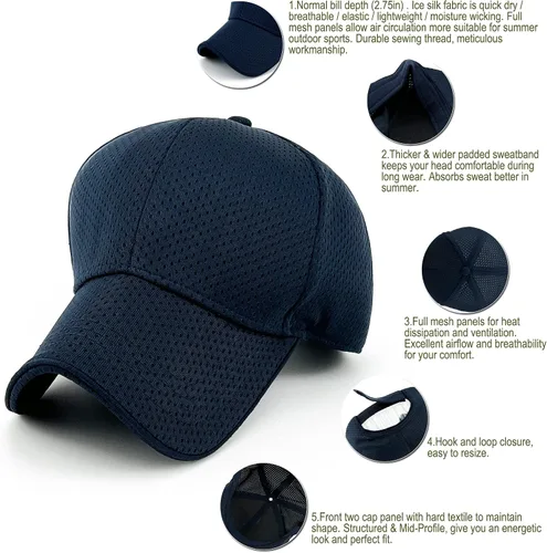 Miniatura 2 de Masktide Gorra de béisbol transpirable de verano para hombre, de secado rápido, absorbe la humedad, para deportes al aire libre, ajuste seco