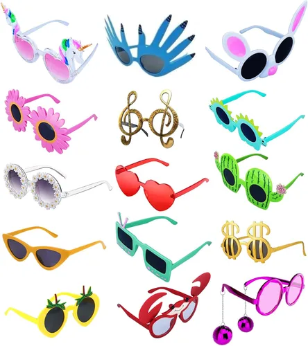 Paquete de 12 gafas de sol divertidas para fiesta, novedosas gafas divertidas, máscaras de disfraz geniales para adultos, suministros de fiesta,