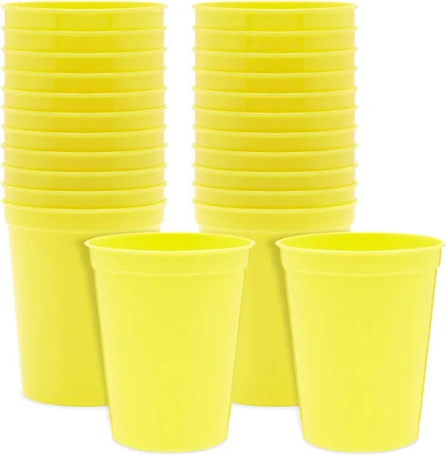 Miniatura 9 de BLUE PANDA Vasos de estadio de 16 onzas color verde lima, vasos de plástico reutilizables y aptos para lavavajillas, vasos de recuerdo de fiesta