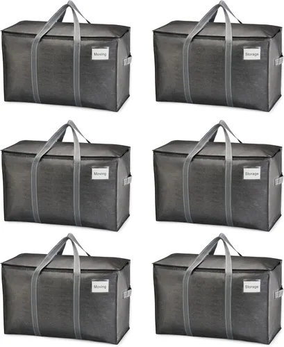 Miniatura 22 de VENO - Paquete de mudanzas, cajas de almacenamiento para embalaje universitario con tapas alternativas, para dormitorio, extragrande, asas