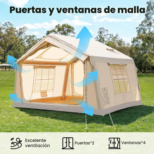 Miniatura 5 de Inflatable Tents for Camping, Blow Up Tent with Hand Pump, Easy Setup Inflatable Hot Tent with Stove Jack, Waterproof Oxford Air Glamping Tents for