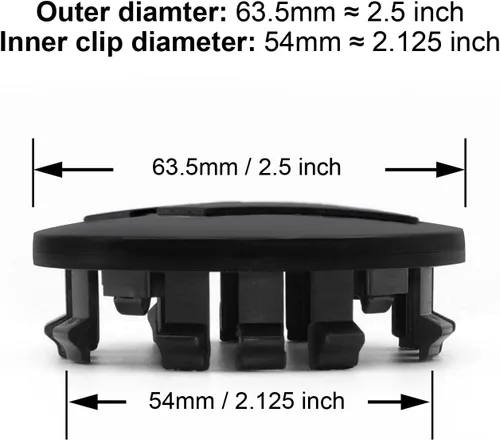 Miniatura 3 de 4 tapas centrales de rueda de 2.5 pulgadas compatibles con Charger Challenger Durango 2017-2022 Se ajustan a ruedas de 20 pulgadas Tapacubos