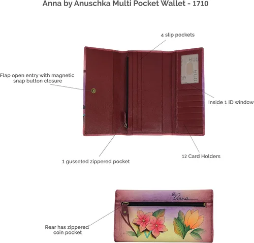 Miniatura 6 de Anna by Anuschka Cartera de cuero genuino pintada a mano para mujer