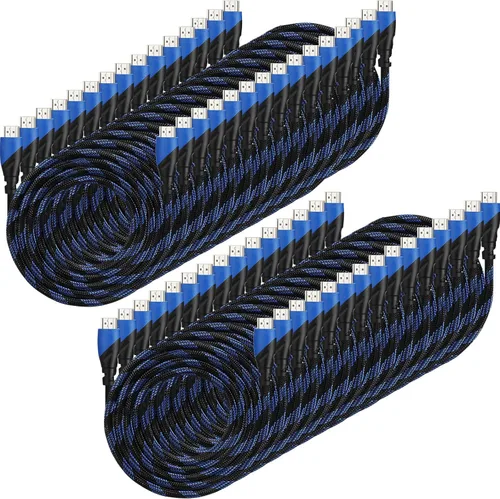 Kanayu Paquete de 30 cables 4K compatibles con puerto HDMI, cable electrónico para transmisión de alta velocidad, cable trenzado de 18 Gbps,