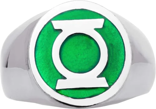 Miniatura 2 de DC Comics Anillo de acero inoxidable para hombre, diseño de superhéroe de la Liga de la Justicia, linterna verde