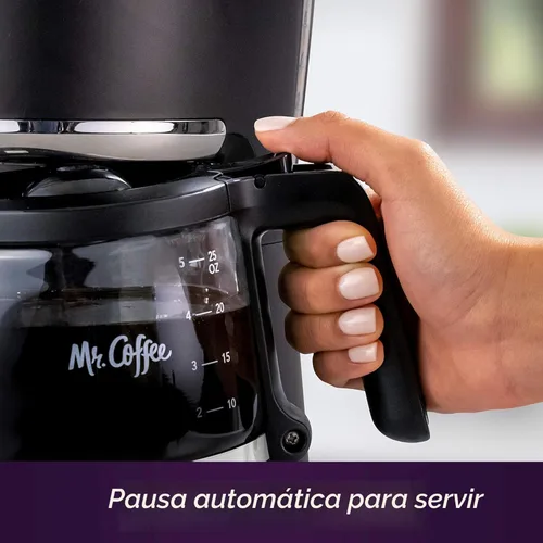 Miniatura 4 de Mr. Coffee Cafetera Programable de 5 Tazas con Pausa Automática, Jarra de Vidrio, Diseño Compacto, Negro Negro programable