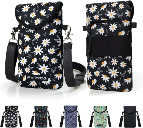 Miniatura 14 de Funda Bolsa Estuche de Neopreno para Teléfono para Hombres y Mujeres con Correa Cruzada/Cordón para el Cuello para Samsung S25+, S24 Fundas