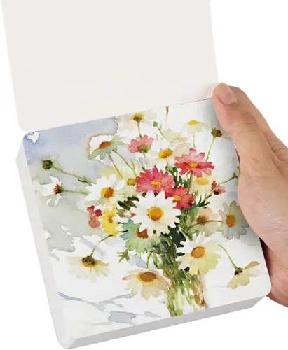 Miniatura 10 de Lightwish 60 hojas de mini cuaderno de bocetos de acuarela de 3.5 x 3.5 pulgadas, prensa caliente de 300 gsm/140 libras, cuaderno de pintura