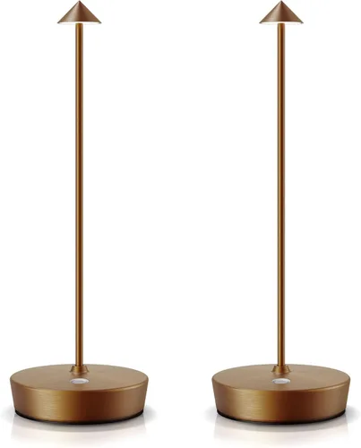 SAKRINGT Paquete de 2 lámparas de mesa inalámbricas recargables, 6000 mAh, a prueba de agua, atenuación continua, moderna, portátil, luz de mesa LED