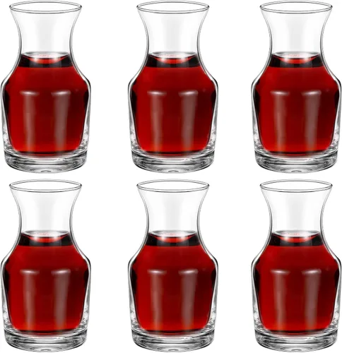 Miniatura 11 de Remagr Paquete de 3 Jarras de Vino de Vidrio de Una Sola Porción Pequeñas Mini Jarras Decantador de Vino Individual de Repuesto para Cenas, Fiestas