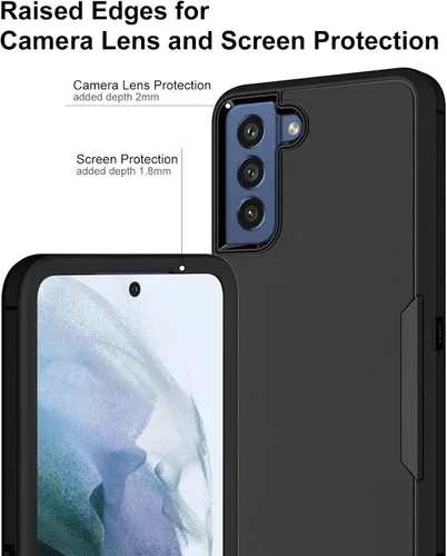 Miniatura 6 de Funda para Samsung Galaxy S21 FE 5G y protector de pantalla de vidrio, cubierta de puerto a prueba de polvo, protección de cuerpo completo, funda