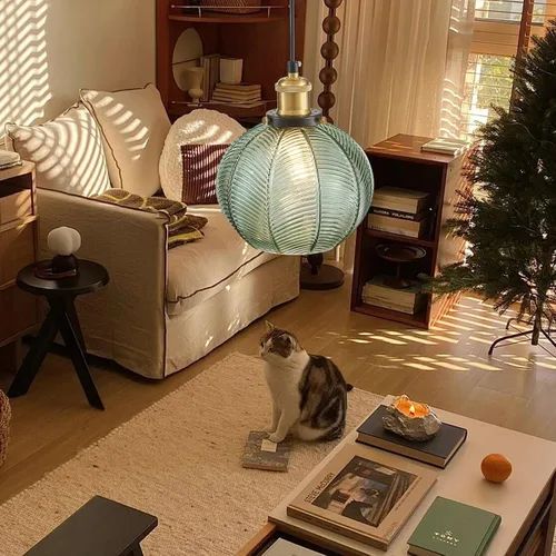 Miniatura 8 de Lámpara colgante moderna de enchufe, lámpara colgante de cristal de 7.8 pulgadas con cable de enchufe ajustable de 14.76 pies, lámpara colgante