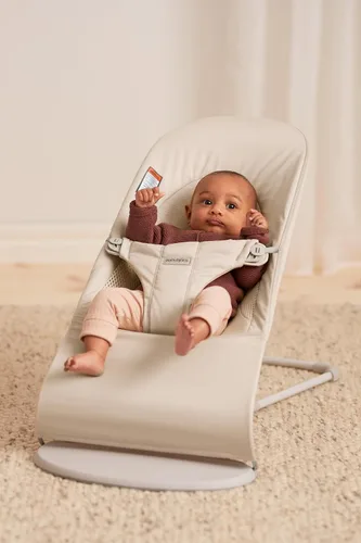 Miniatura 4 de BabyBjörn Bouncer Balance Suave, beige claro, tejido/jersey, tritela Asiento gorila ajustable 2 en 1 para bebé y silla para niños pequeños, recién