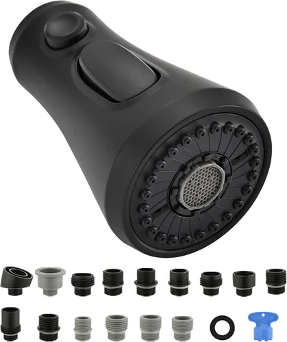 Miniatura 10 de Cabezal universal de repuesto para grifo de cocina, níquel cepillado, cabezal de grifo de fregadero ABS, boquilla de pulverización extraíble de 3