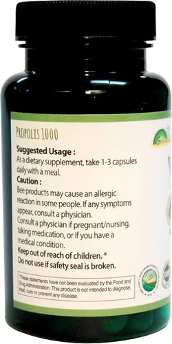 Miniatura 2 de GREENBOW Propóleos 1000mg_NonGMO Hecho con Propóleo Orgánico_60 Cápsulas_CÁPSULAS VEGANAS