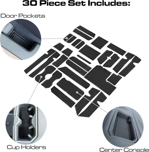 Miniatura 4 de Forro personalizado para accesorios Toyota Tundra 2022 2023 2024 2025 2026, insertos para portavasos, alfombrillas para consola central